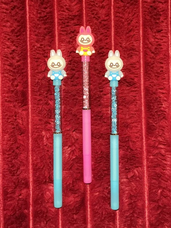 Labubu Other - Bundle of 3 LABUBU Top Glitter Gel Pens - Pastel Blue & Lavender 3 for $20.00